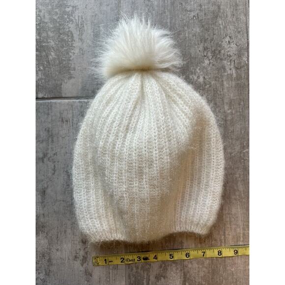 D&Y David & Young Women's Knit Hat Winter White Pom Pom Slouchy Beanie Cute - Picture 3 of 5